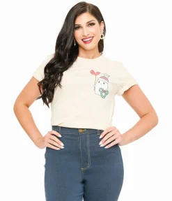 Cream Holly Jolly Ghost Graphic Tee