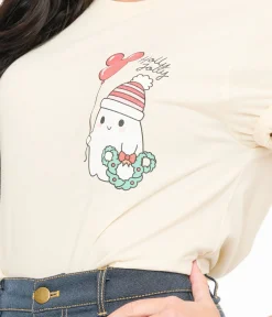 Cream Holly Jolly Ghost Graphic Tee