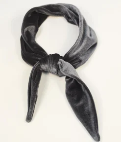 Dark Grey Velvet Scarf