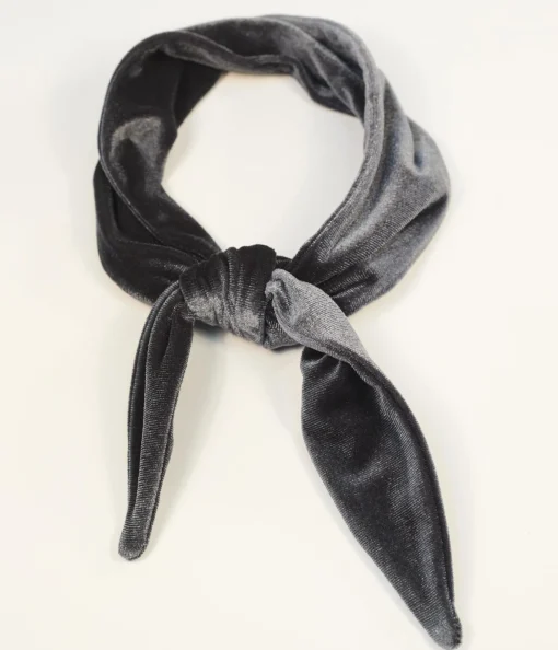 Dark Grey Velvet Scarf