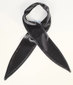Dark Grey Velvet Scarf