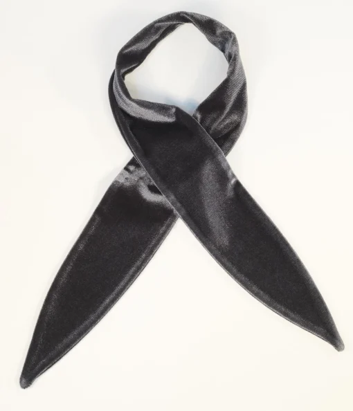 Dark Grey Velvet Scarf