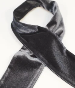 Dark Grey Velvet Scarf