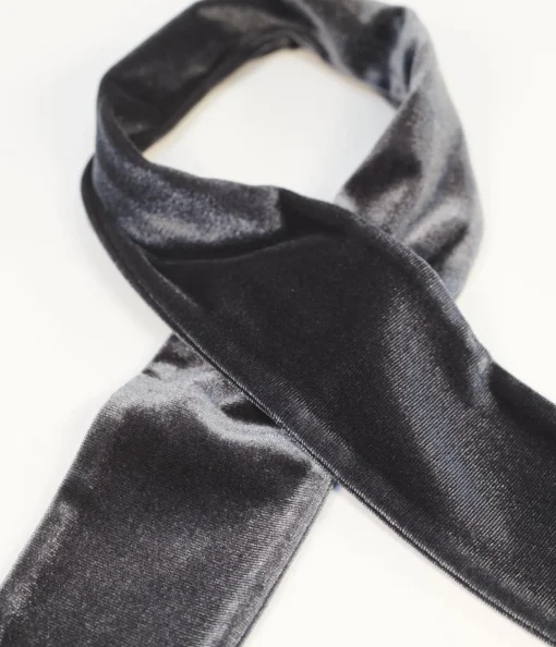 Dark Grey Velvet Scarf