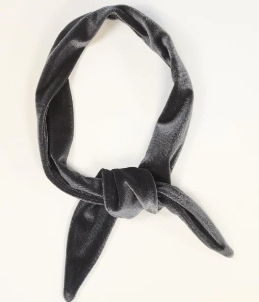 Dark Grey Velvet Scarf