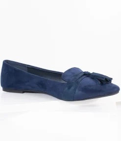 Dark Navy Blue Suede Tassel Loafer