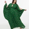 Disney Hocus Pocus Collection by Unique Vintage Plus Size Green & Gold Moon Print Caftan
