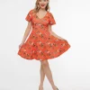 Disney Holiday Collection by Unique Vintage Mickey Christmas Fit & Flare Dress