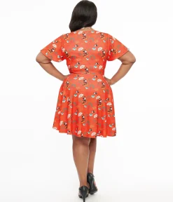Disney Holiday Collection by Unique Vintage Plus Size Mickey Christmas Fit & Flare Dress