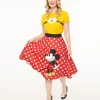 Disney Mickey & Friends Collection by Unique Vintage Red & White Polka Dot Mickey Mouse Vivien Swing Skirt