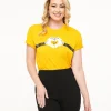 Disney Mickey & Friends Collection by Unique Vintage Yellow Mickey Mouse Heart Unisex Graphic Tee