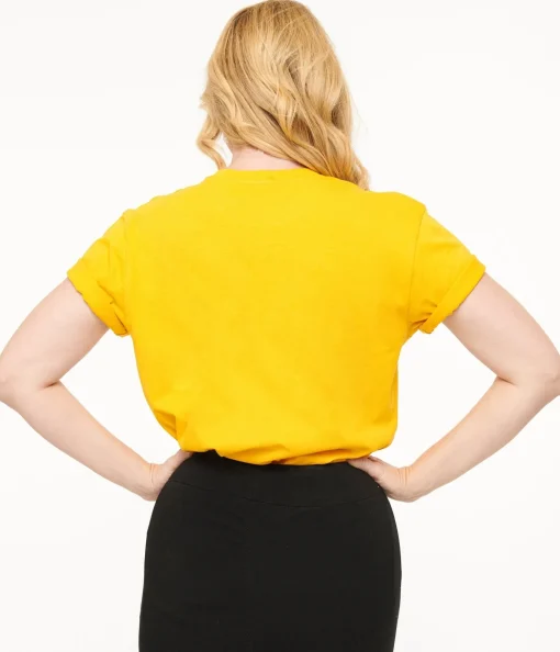 Disney Mickey & Friends Collection by Unique Vintage Yellow Mickey Mouse Heart Unisex Graphic Tee