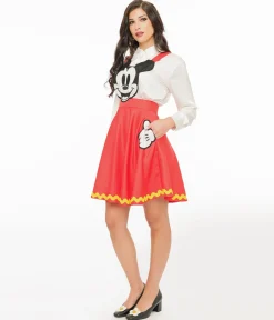 Disney Mickey & Friends Collection by Unique Vintage Red Mickey Face Pinafore