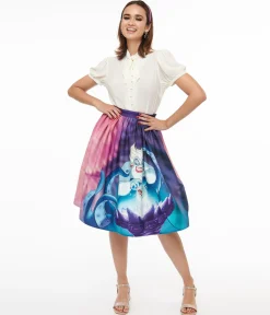 Disney Princess collection by Unique Vintage Ursula & Princess Ariel Print Gellar Swing Skirt