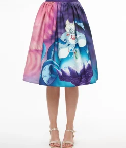 Disney Princess collection by Unique Vintage Ursula & Princess Ariel Print Gellar Swing Skirt