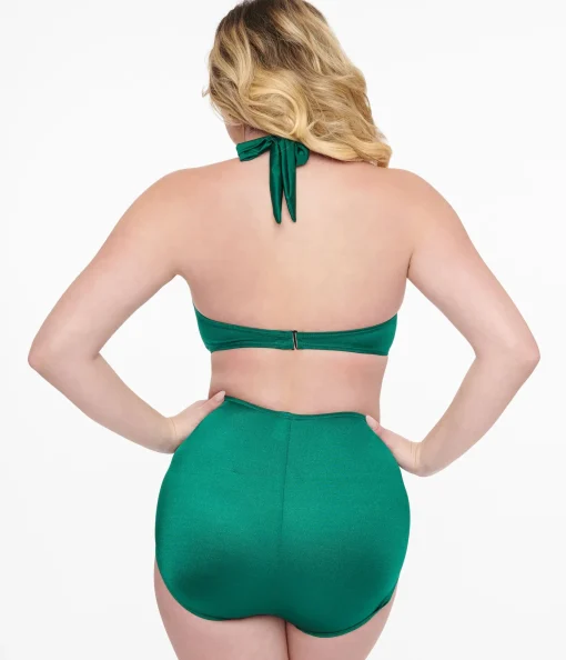 Esther Williams 1950s Dark Green Two Piece Bikini Set