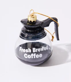 Fresh Brewed Coffee Pot Glass Ornament