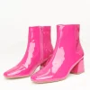 Fuchsia Patent Leatherette Booties