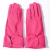 Fuchsia Scallop Cuffed Gloves