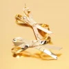 Gold Bow Drop Earrings