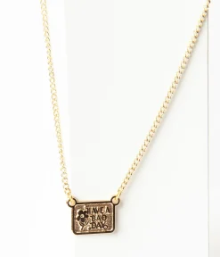 Gold Have A Bad Day Mini Charm Necklace
