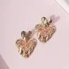 Gold Melt Dual Heart Drop Earrings