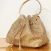 Gold Rhinestone Satchel Handbag