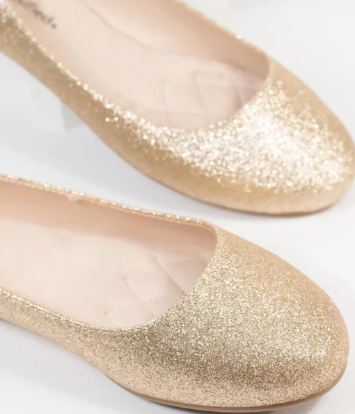 Golden Glitter Ballet Flats