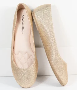 Golden Glitter Ballet Flats