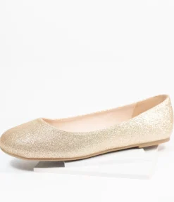 Golden Glitter Ballet Flats