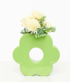 Green Daisy Vase