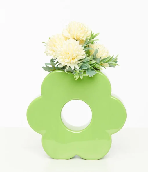 Green Daisy Vase