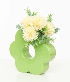 Green Daisy Vase
