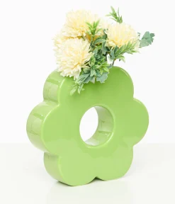 Green Daisy Vase