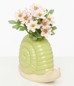 Green Snail Vase