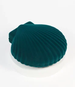 Green Velvet Seashell Venus Jewelry Box