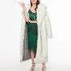 Grey Long Faux Fur Coat