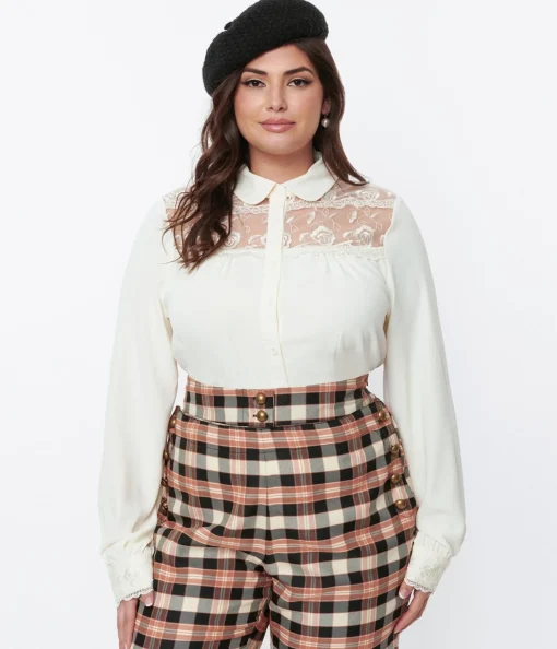 Hell Bunny Ivory Lucille Blouse