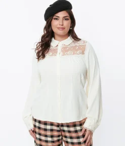 Hell Bunny Ivory Lucille Blouse