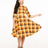 Hell Bunny 1950s Autumn Check Cotton Darlene Swing Dress