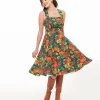 Hell Bunny 1950s Autumn Pinafore Swing Dress