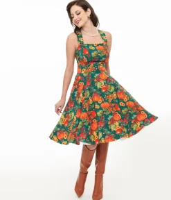 Hell Bunny 1950s Autumn Pinafore Swing Dress