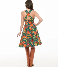 Hell Bunny 1950s Autumn Pinafore Swing Dress
