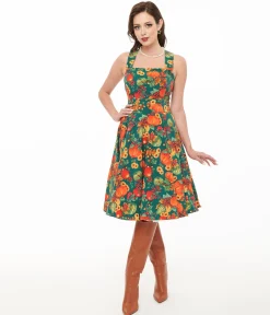 Hell Bunny 1950s Autumn Pinafore Swing Dress