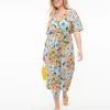 Hell Bunny 1970s Tan & Tropical Floral Print Jumpsuit