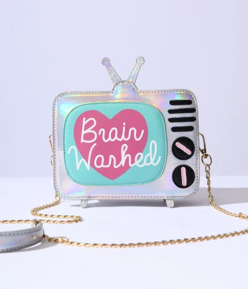 Holographic Brain Washed TV Crossbody Bag