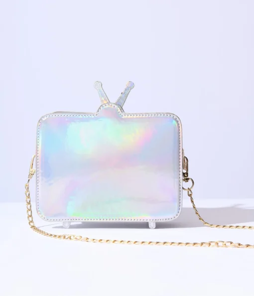 Holographic Brain Washed TV Crossbody Bag