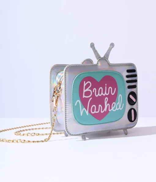 Holographic Brain Washed TV Crossbody Bag