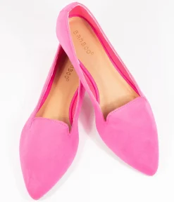 Hot Pink Suede Loafer Flats
