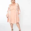 Iridescent Peach Ruffled Babydoll Dress